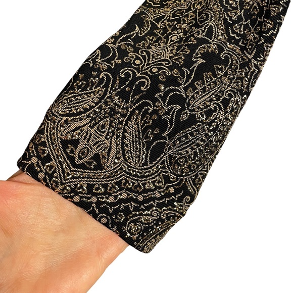 Ronni Nicole by Ouida Women's Black/Gold Open Front Jacket Size Large - Picture 3 of 7